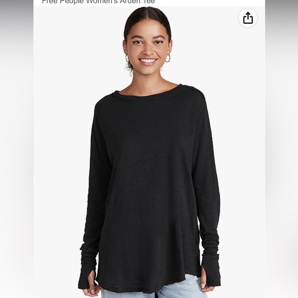 Free People Black Tee